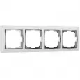 Рамка на 4 поста Werkel белый/хром  WL03-Frame-04-white