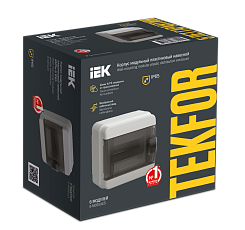 Бокс навесной IEK TEKFOR КМПн-6 IP65 6 модулей черная прозрачная дверца TF5-KP72-N-06-65-K03-K02