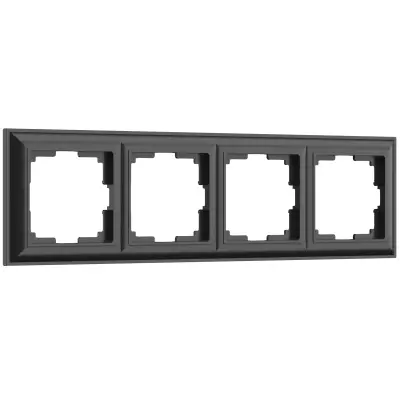 Рамка на 4 поста черный матовый WERKEL WL14-Frame-04