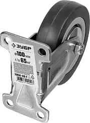 Колесо неповоротное d=100 мм, г/п 65 кг, резина/полипропилен, ЗУБР