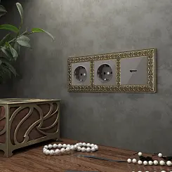Рамка на 3 поста бронза WERKEL WL07-Frame-03