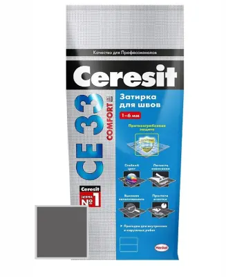 Затирка цементная Ceresit CE33 № 16 графит 2кг 2092751