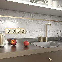 Рамка на 4 поста Aluminium шампань WERKEL W0041711