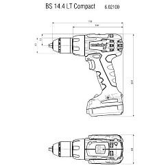 Аккумуляторная дрель-шуруповерт METABO 14,4В 2АКБ кейс BS 14.4 LT