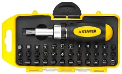 Набор отвертка STAYER риверсивная с битами 38 предметов 2557-H38