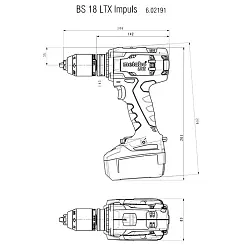 Аккумуляторная дрель-шуруповерт METABO 18В 2АКБ кейс BS 18 LTX Impuls (602191500)