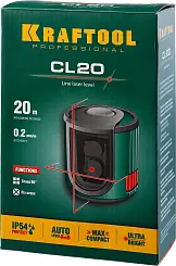 Нивелир лазерный , 20м, IP54, точн. +/-0,2мм/м KRAFTOOL CL 20