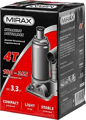 MIRAX 4т, 180-355 мм домкрат бутылочный гидравлический