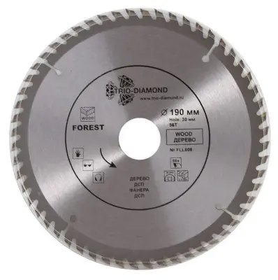 Диск пильный Trio-Diamond FOREST LONG LIFE 190х20/30х2,3мм 56T FLL808