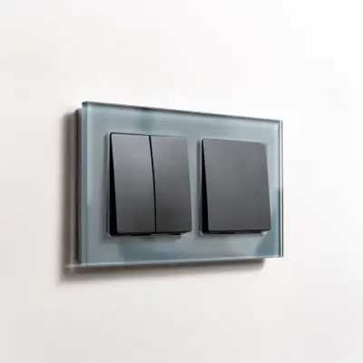Рамка на 2 поста Werkel серый,стекло  WL01-Frame-02