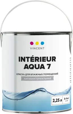 Краска VINCENT INTERIEUR AQUA I 7 для влажных помещений, шелковисто матовая, база A (2,25л)