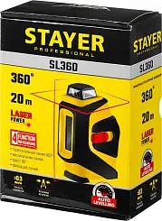 STAYER SL360 нивелир лазерный, 20м, крест + 360°, точн. +/-0,3 мм/м, сумка