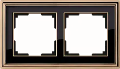 Рамка на 2 поста Werkel золото/черный  WL17-Frame-02
