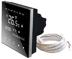 Термостат (терморегулятор) Умный Wi-Fi для теплого пола с Алисой черный 10020