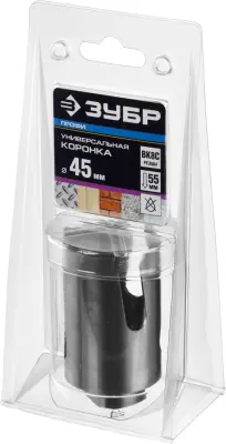 ЗУБР ПРОУНИВЕРСАЛ 45мм, коронка с твердосплавными резцами