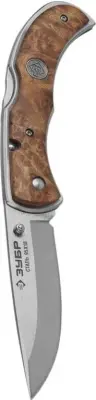 Нож ЗУБР ПРЕМИУМ НОРМАНН складной эргономичная рукоятка с деревянными накладками 220мм 47714