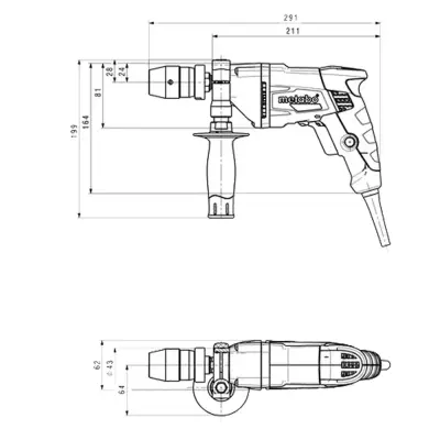 Дрель METABO 500Вт BE 500 10