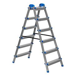 Стремянка двухсторонняя 6 ст сталь профиль, стальные ступени 97986