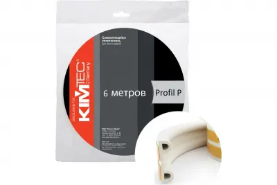 Уплотнитель в упаковке "KIM TEC" Р 9х5,5мм  белый , 6м  04-14-05-6м