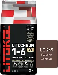 Затирка цементная Litokol Litochrom EVO 1-6 LE 245 горький шоколад 2кг 500270002