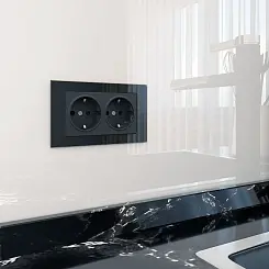 Рамка для двойной розетки черный WERKEL WL01-Frame-01-DBL
