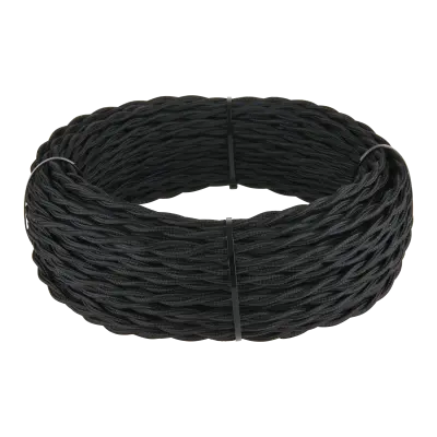 Ретро кабель витой  3х2,5 (черный)