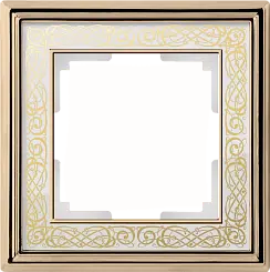 Рамка на 1 пост Werkel золото/белый  WL77-Frame-01