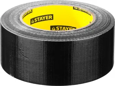 Армированная лента, STAYER Professional 12086-50-50, универсальная, влагостойкая, 48мм х 45м, черная