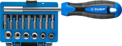 Набор бит ЗУБР 16шт двухкомпонентная рукоятка