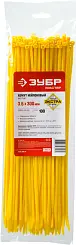 Кабельные стяжки желтые КС-Ж1, 3.6 x 300 мм, 100 шт, нейлоновые, ЗУБР Профессионал