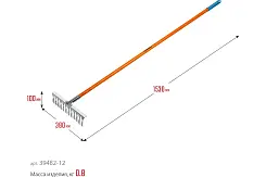 Садовые грабли Grinda Proline ps-12 fiber 380x100x1530 мм, 12 витых зубцов 39482-12