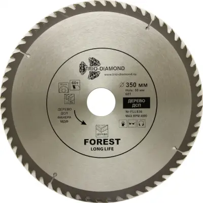 Диск пильный Trio-Diamond FOREST LONG LIFE 350х50х3мм 60T FLL836
