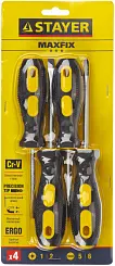 Набор отверток STAYER слесарных магнитный наконечник 4шт  "MASTER" 2513-H4_z01