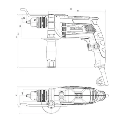 Дрель METABO 650Вт ударная кейс SBE 650
