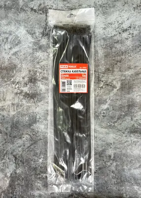 Стяжка кабельная FIXXTOOLS 5х400мм черная упак 100шт 910561