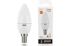 Лампа Gauss LED Elementary Свеча 12W 880lm E14 3000K 1/10/100