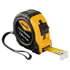 Рулетка Sparta Elastica, 3 м х 16 мм, обрезиненный корпус 31311