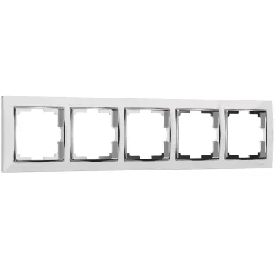 Рамка на 5 постов Werkel белый/хром  WL03-Frame-05-white