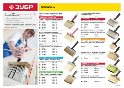 Кисть-макловица ЗУБР "МАСТЕР" МАКСИ щетина искусственная деревянный корпус 75x170мм