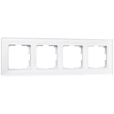 Рамка на 4 поста белый, стекло WERKEL WL01-Frame-04
