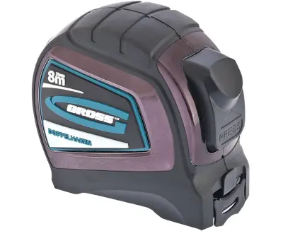Рулетка GROSS 8м x 25мм двусторонняя 31125