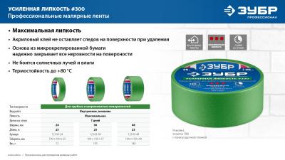 Малярная лента ЗУБР Профессионал №300 36мм х 25м для грубых шероховатых поверхностей 12143-36