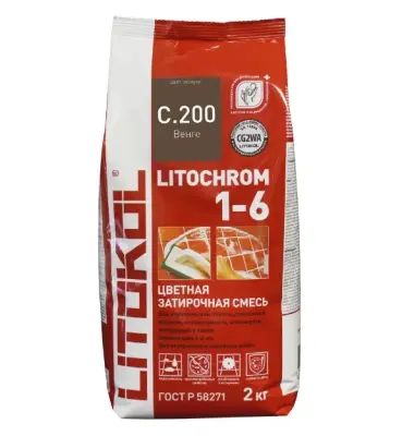 Затирка цементная Litokol Litochrom 1-6 2кг C.200 венге 224290003