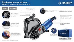 Штроборез бороздодел ЗУБР Профессионал d 230 мм 2700 Вт 65 мм метал.ящик ЗШ-П65-2700 ПСТК