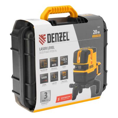 Лазерный уровень Denzel LX 05 Red, 20 м, 635 нм, акк. Li 5200 mAh, резьба 5/8" 35071