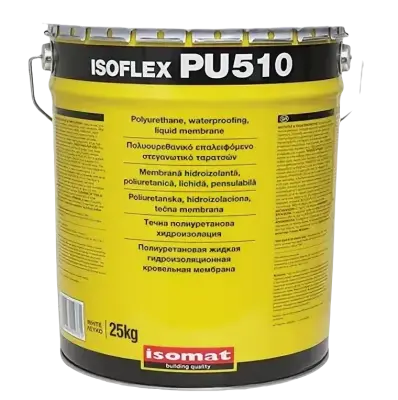 Гидроизоляция кровельная ISOMAT ISOFLEX PU 510 жидкая полиуретановая серая 25кг