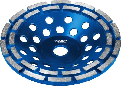 Чашка ЗУБР алмазная сегментная двухрядная, высота 22,2мм, 180мм