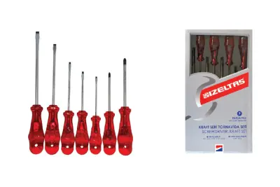 Набор отверток IZELTAS KRAFT прямой+крестообразный шлиц, 7 предметов 4100008107