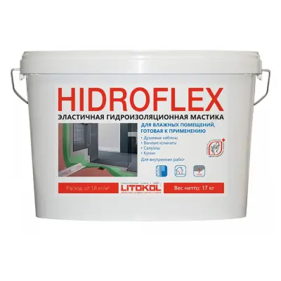 Гидроизоляция обмазочная Litokol HIDROFLEX ведро 17кг 076370005