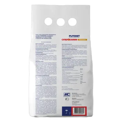 Кладочный раствор СуперКамин ОГНЕУПОР PLITONIT(марка T20) с армирующими волокнами термостойкий 4кг